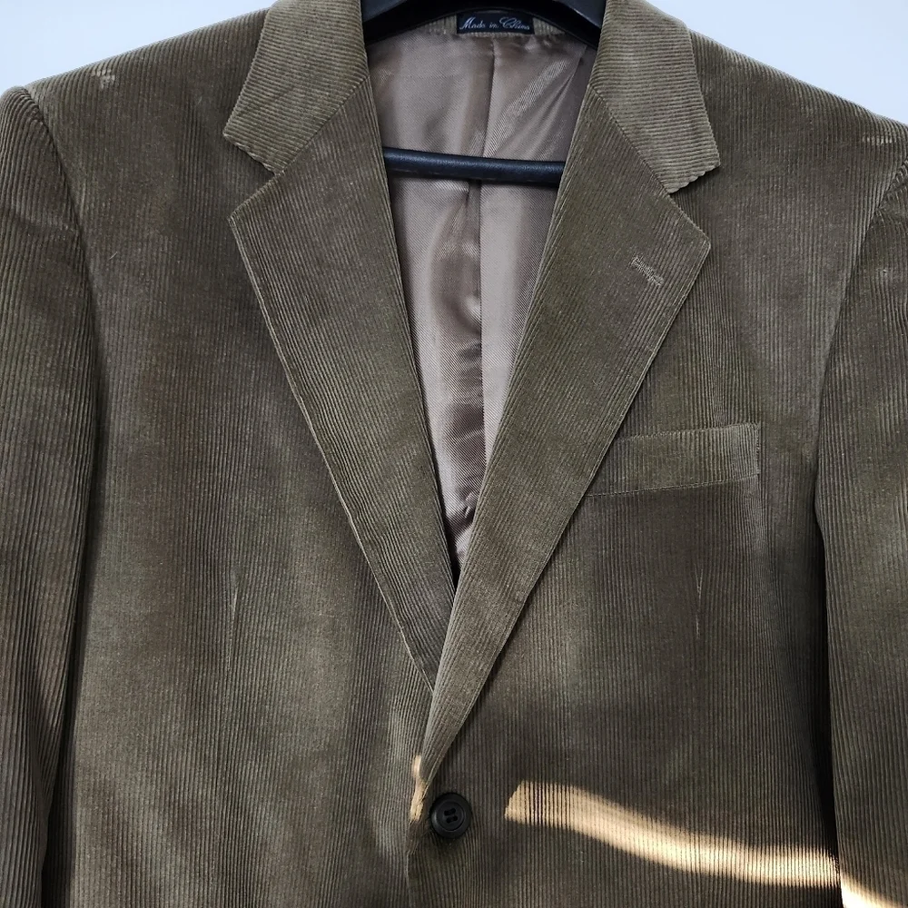 Alan Flusser Brown Corduroy 42L Jacket Blazer